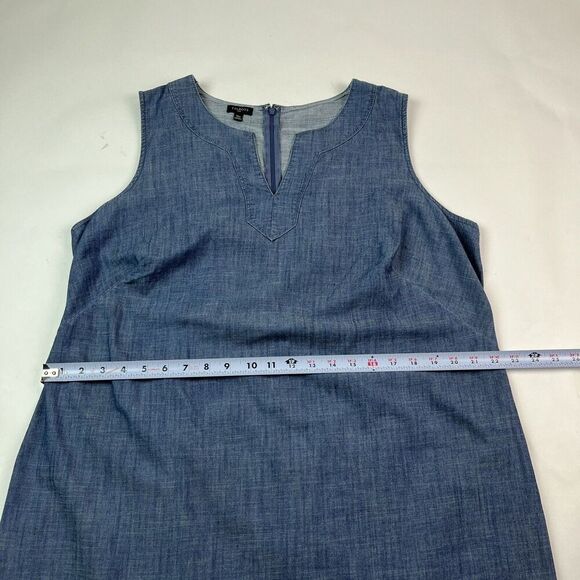 Talbots Chambray Midi Dress Size 14W Shift Coastal Relaxed Capsule Beachy - Picture 6 of 12